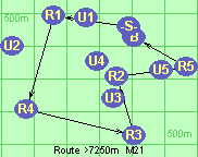 Route >7250m  M21
